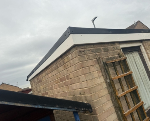 corner flat roof installation in Beeston